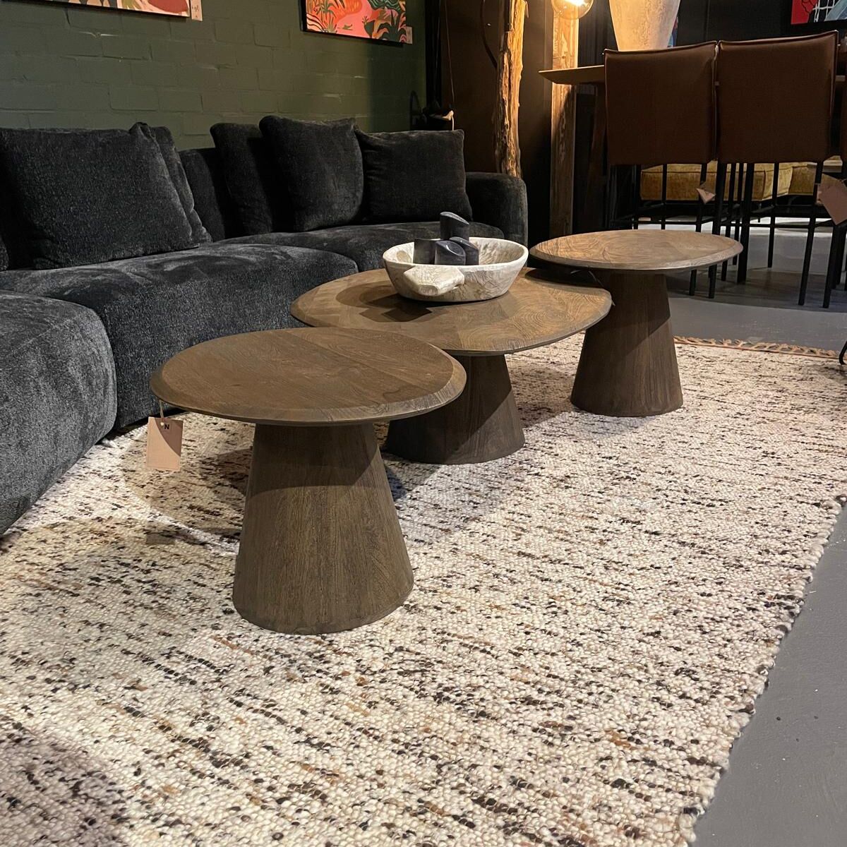 Salontafel set donker hout